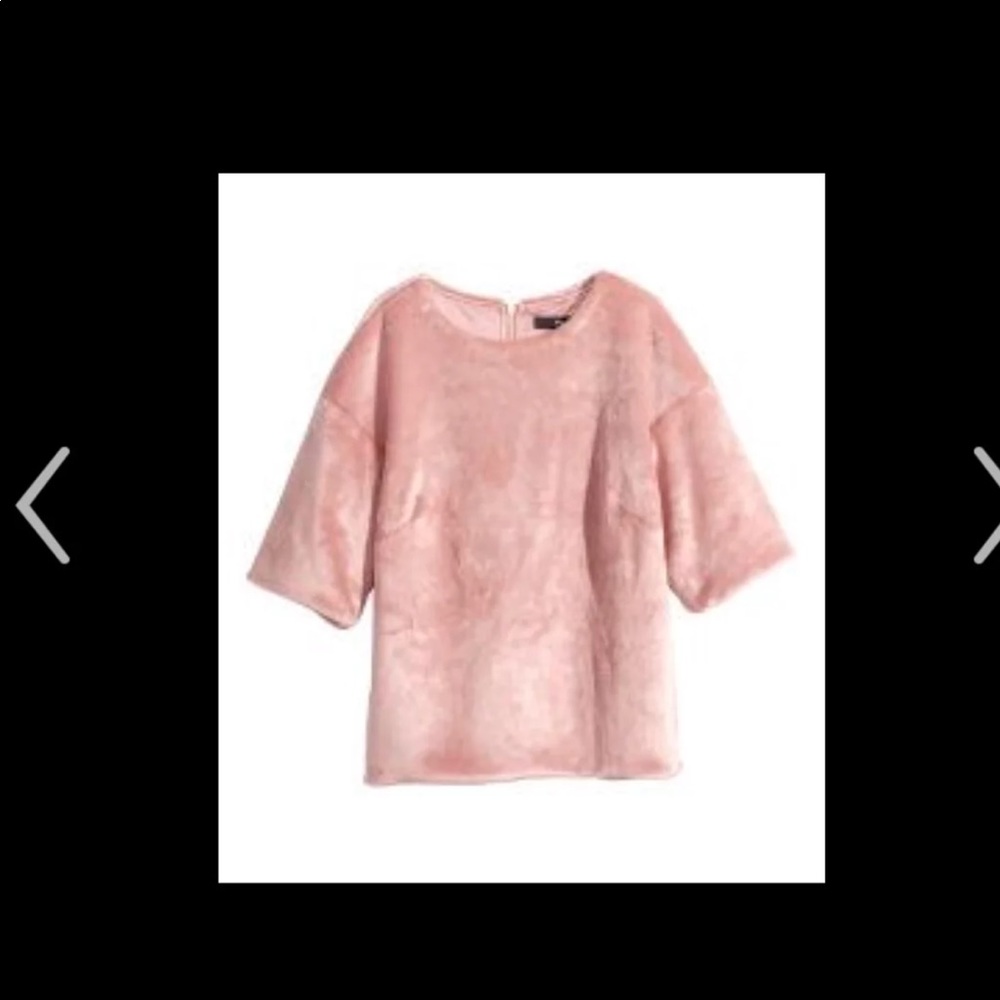 H&M faux fur pink Top